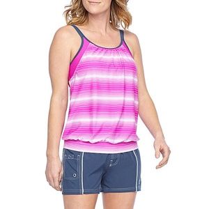 Free Country Blouson Swimsuit Top